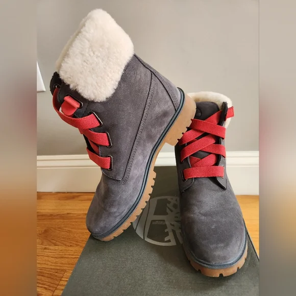 Timberland Women's Jayne Grey Nubuck Boots, Size 9 - Picture 3 of 13